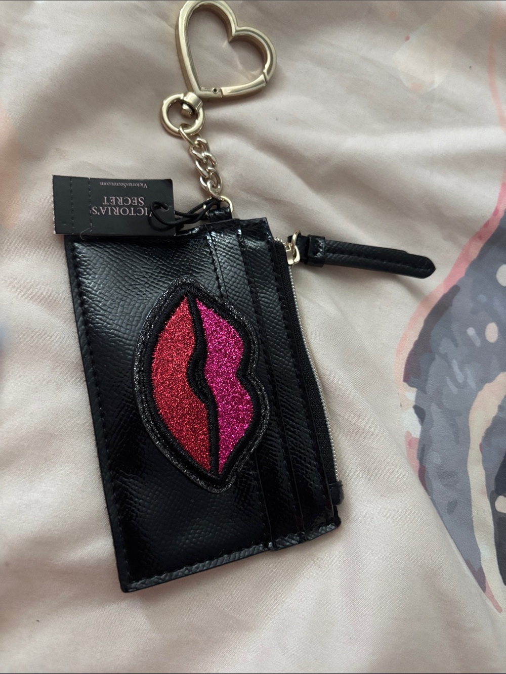 Victoria's Secret Black Cardholder/wallet with keychain
